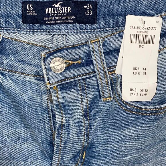 Hollister low rise crop boyfriend destroyed NWT - Picture 5 of 9